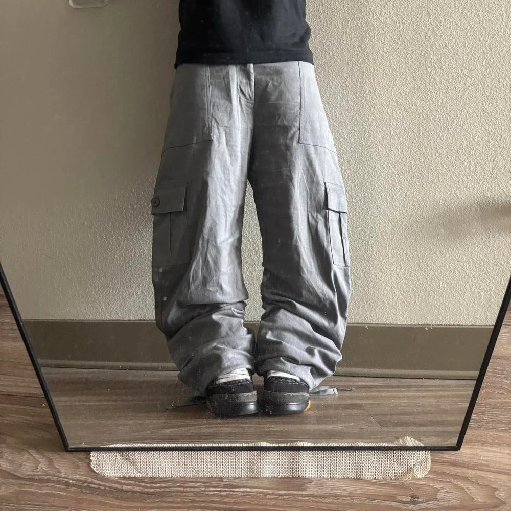 Vintage Y2K/2000s Baggy Grey Skater Cargo Pants! 30x30